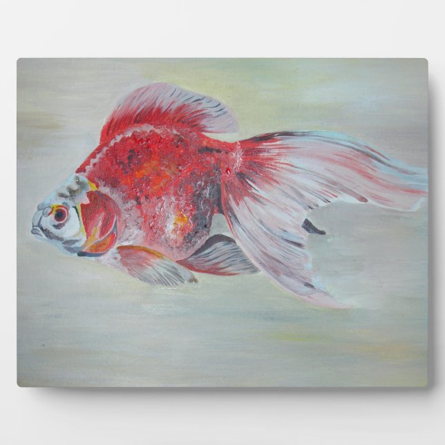 Ryukin Goldfish Acrylic Painting Plaque (Front)