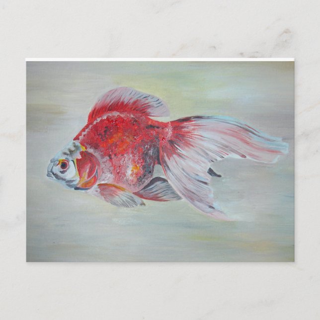 Ryukin Goldfish Acrylic Painting Postcard (Front)
