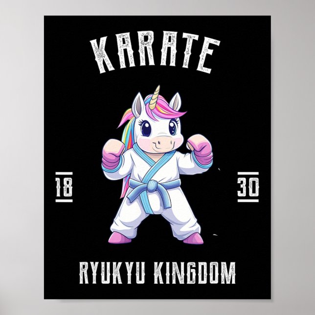Ryukyu Karate Unicorn - Karateka Japan  Poster (Front)