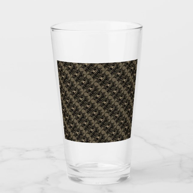 RZ-Glass Cup Rose Like Kaleidoscope Art,GOLDEN (Front)