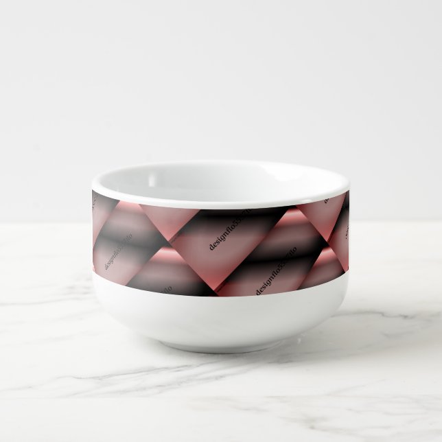 RZ-MODERN abstract draw in- light pink gray black Soup Mug (Front)