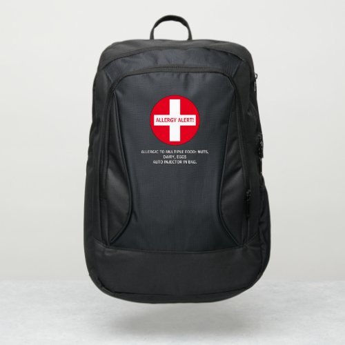 rzed and white cross medical allergy alert symbol port authority backpack