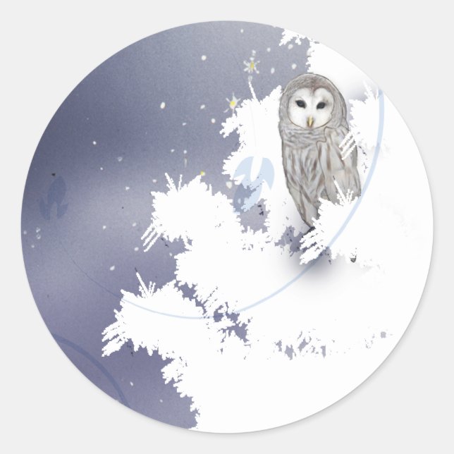 S003 Winter Owl Sticker (Front)