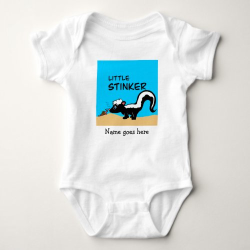s26 Little Stinker Skunk Cartoon Baby Bodysuit