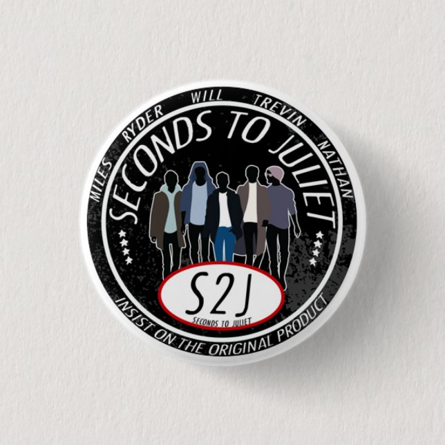 S2J band logo button - round and small (Front)