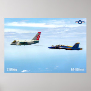S-3B VIKING REFUELING F/A-18D HORNET POSTER