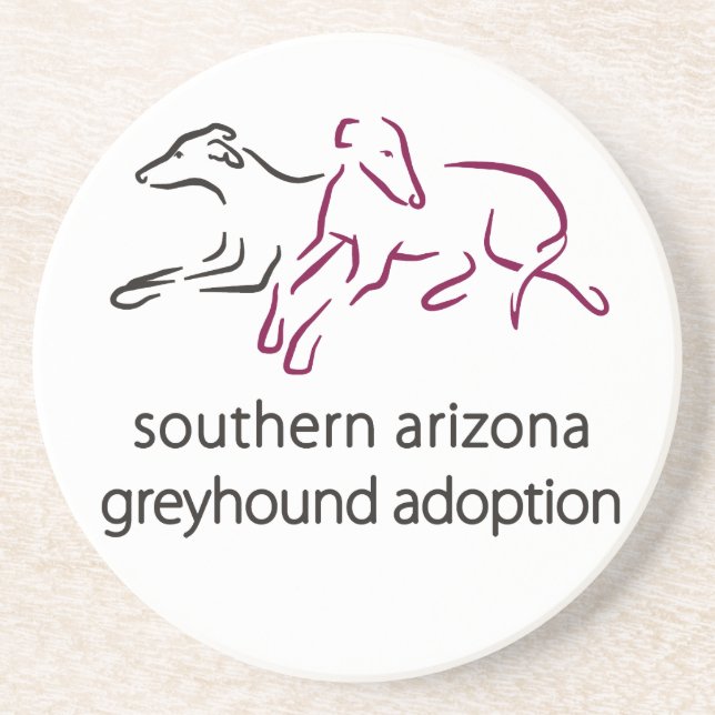 S A Greyhound Adoption sandstone coaster (Front)