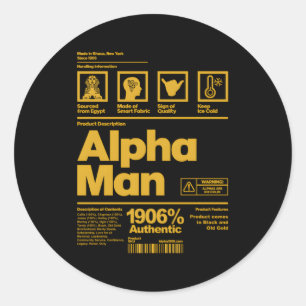 S Alpha African 1906 Fraternity Information Descri Classic Round Sticker