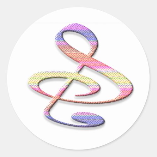 S  AndOr Treble Clef Musical Note Classic Round Sticker