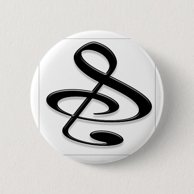"S", "&", And/Or Treble Clef Musical Note Pinback Button (Front)