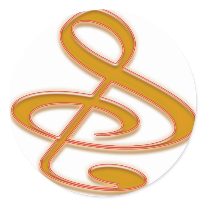 "S", "&", And/Or Treble Clef Musical Note Stickers