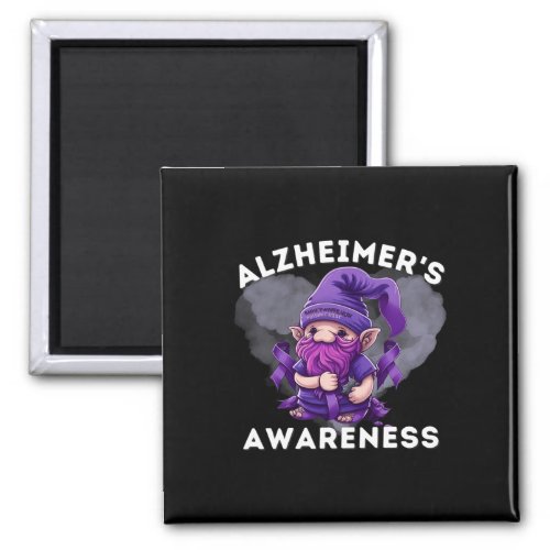 S Awareness Gnomes Heimer Gnome Purple Ribbon  Magnet