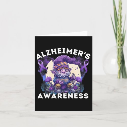 S Awareness Month Heimers Purple Ribbon Gnome  Card