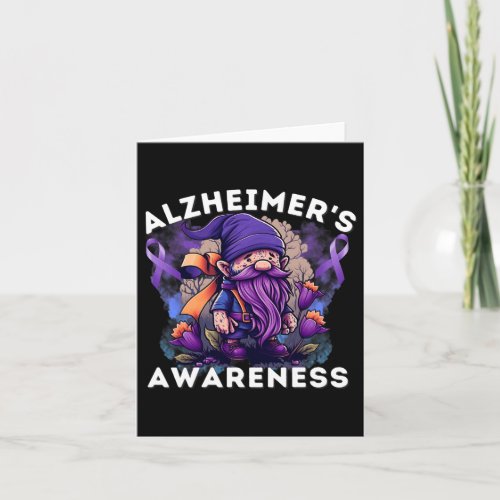 S Awareness Month T Heimer Gnomes Purple Ribbon  Card