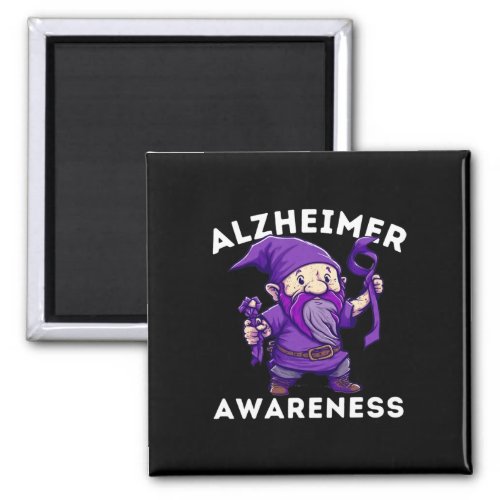 S Awareness Month T Heimer Gnomes T Purple Love  Magnet