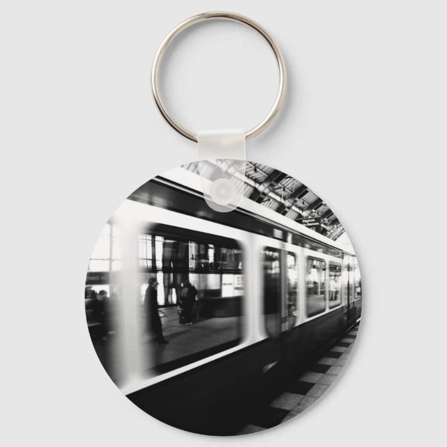 S-Bahn Berlin Schwarz Weiß Fotografie Keychain (Front)