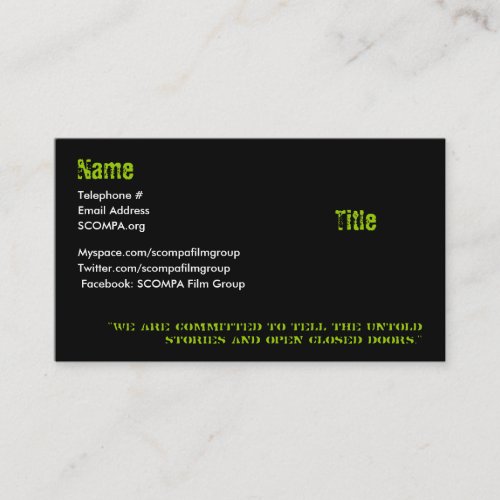 S.C.O.M.P.A. Business Cards