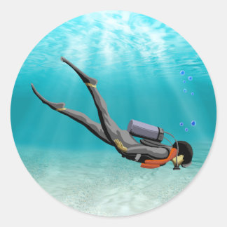 S.C.U.B.A. Diver Classic Round Sticker