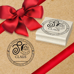 S Claus North Pole Approved Member Nice Club Rubber Stamp