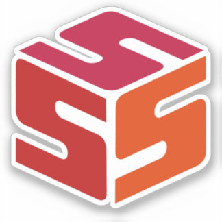 S-Cubed Red Logo Sticker (3" x 3")