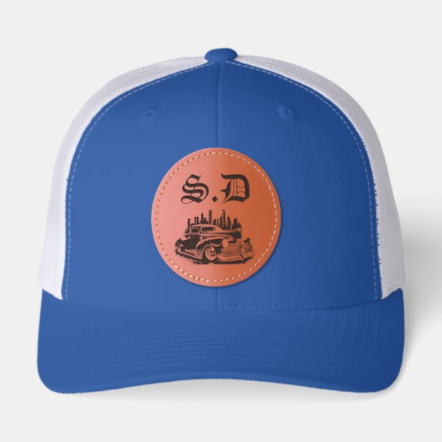 S.D LOWRIDER CAR LEATHER PATCH HAT (Front)