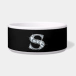 S "Diamond Bling" Pet Bowl<br><div class="desc">Elevate your style with this brilliant monogram illustration, exquisitely crafted in a tooled silver channel. Adorned with sparkling diamonds that encrust the surface, this design radiates timeless elegance and sophistication. Inspired by regal aesthetics, the intricate royal detailing transforms this piece into a true statement of luxury and class. Perfect for...</div>