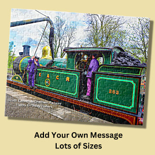 S E & Chatham Railway Steam Train - Add Name Text Jigsaw Puzzle