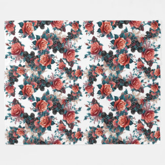 S floral fleece blanket