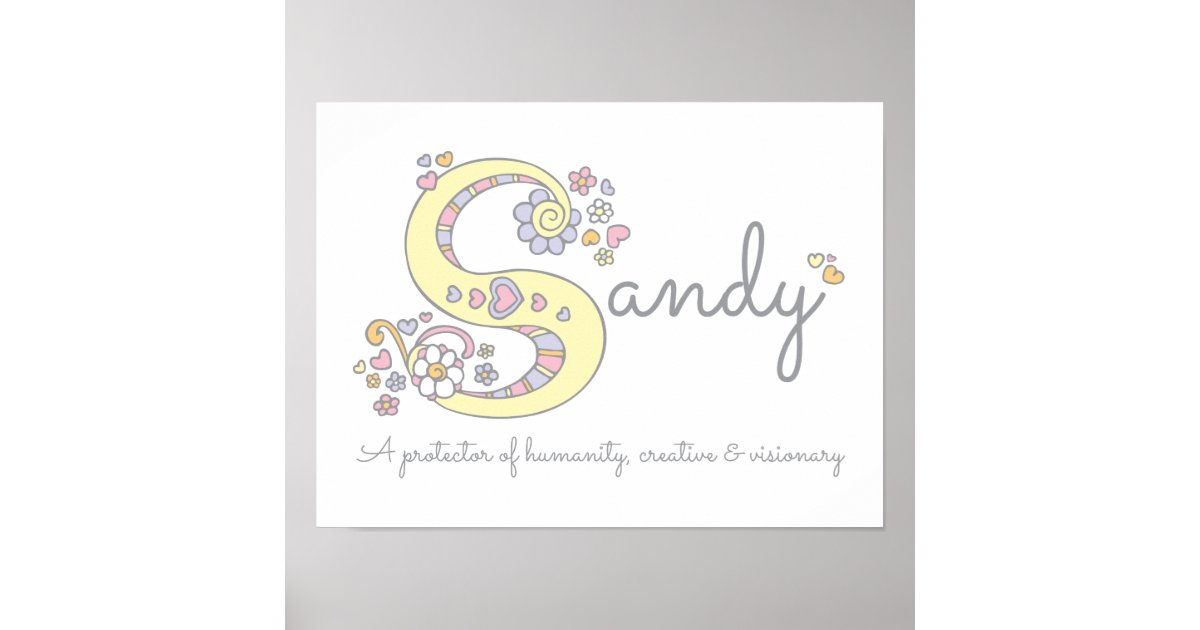 s-for-sandy-monogram-letter-art-name-meaning-poster-zazzle