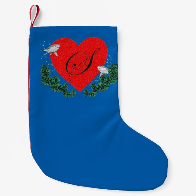 S for Sharks Small Christmas Stocking (Front)