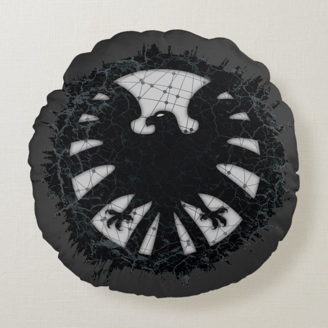 S.H.I.E.L.D. Global Network Grunge Badge Round Pillow (Front)