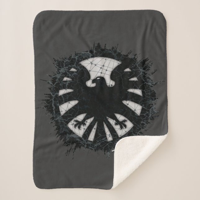S.H.I.E.L.D. Global Network Grunge Badge Sherpa Blanket (Front)