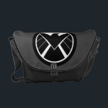 S.H.I.E.L.D Icon Courier Bag<br><div class="desc">Avengers Classics | S.H.I.E.L.D white and black logo on dark grey background.</div>