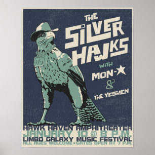 S-hawks concert poster - distressed