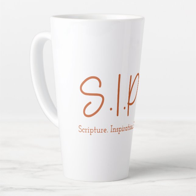 S.I.P.S. Tall Latte Mug - Orange (Left Angle)