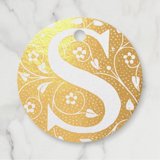  S initial Foil Favor Tags (Front)