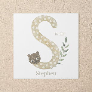 S is for Custom Name Animal Letter Art
