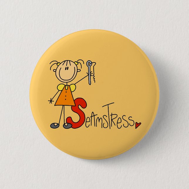 S is for Seamstress Pinback Button (Front)