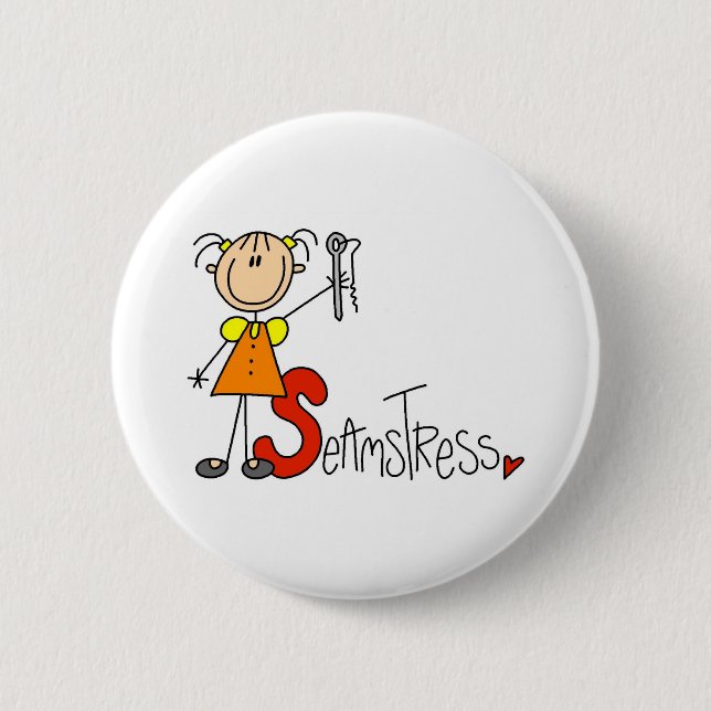 S is for Seamstress Pinback Button (Front)