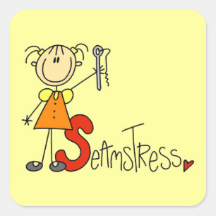 S is for Seamstress Square Sticker