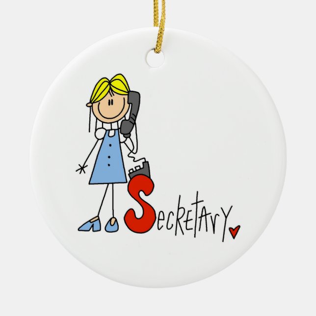 S is for Secretary Ceramic Ornament (Front)