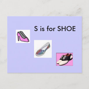 "S" is for Shoe Alphabet Flashcard Postcard
