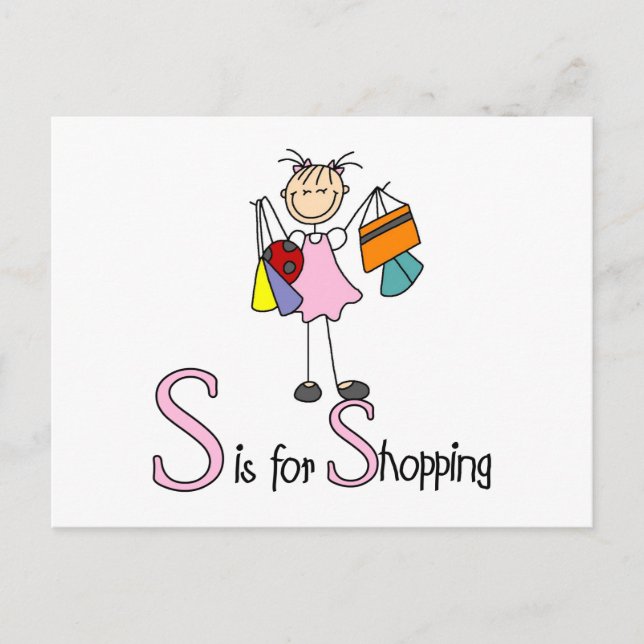 S is for Shopping Postcard (Front)