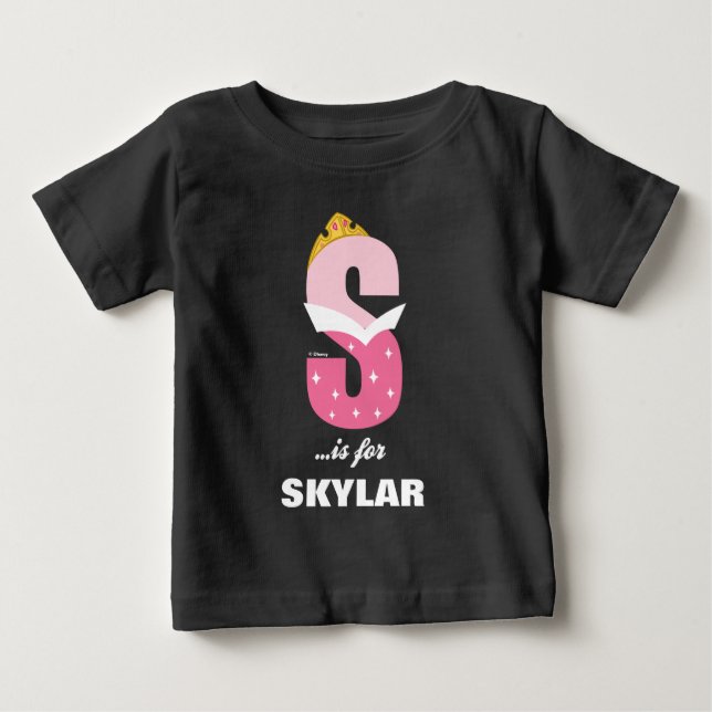 S is for Sleeping Beauty | Add Your Name Baby T-Shirt (Front)