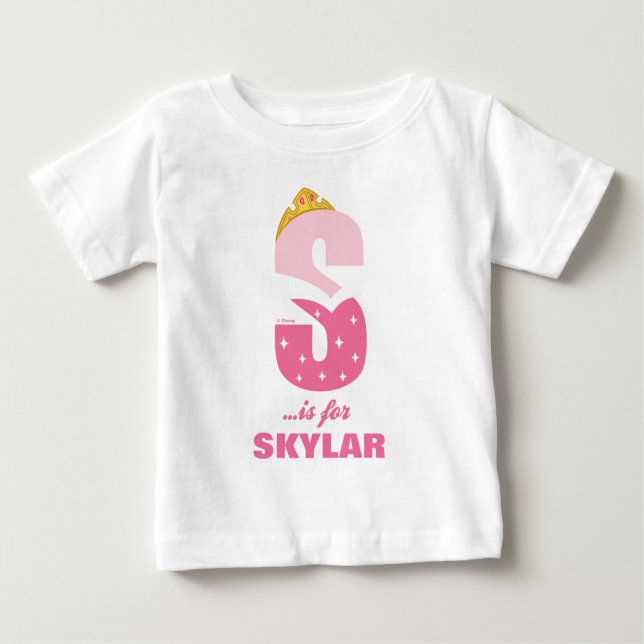 S is for Sleeping Beauty | Add Your Name Baby T-Shirt (Front)
