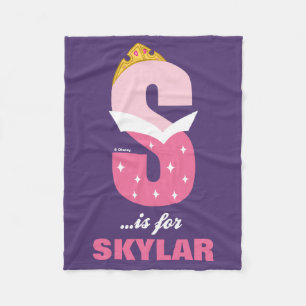 S is for Sleeping Beauty Add Your Name Fleece Blanket