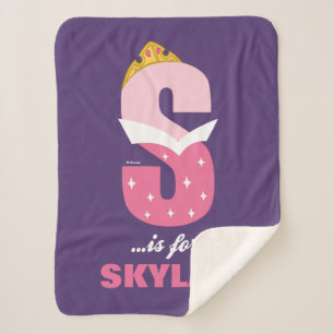 S is for Sleeping Beauty Add Your Name Sherpa Blanket