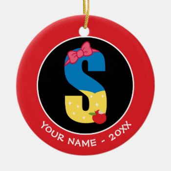 S Is For Snow White | Add Your Name Ceramic Ornament by DisneyLogosLetters at Zazzle