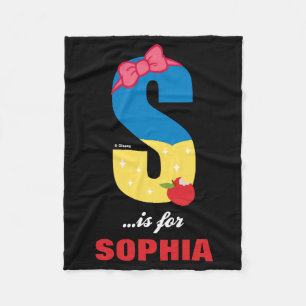 S is for Snow White Add Your Name Fleece Blanket