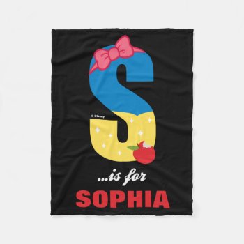S Is For Snow White | Add Your Name Fleece Blanket by DisneyLogosLetters at Zazzle